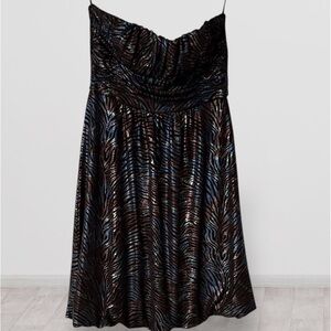 Shimmery Strapless Multi-Color Dress | Size Small